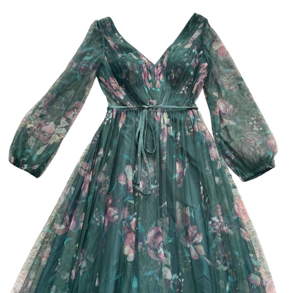 MARCHESA NOTTE BRIDESMAID***Floral Long Sleeve Maxi Dress***US 6***$485 - Picture 2 of 5